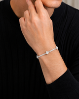 Sterling Silver Moissanite Diamond Clover Van Bracelet