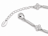 Sterling Silver Moissanite Diamond Clover Van Bracelet