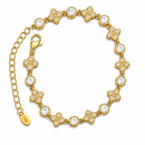 18K Gold Moissanite Diamond Clover Royal Bracelet