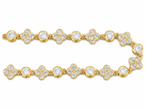 18K Gold Moissanite Diamond Clover Royal Bracelet