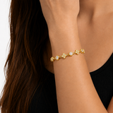 18K Gold Moissanite Diamond Clover Royal Women's Bracelet