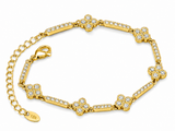 18K Gold Moissanite Diamond Clover Van Women's Bracelet
