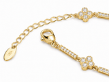 18K Gold Moissanite Diamond Clover Van Bracelet
