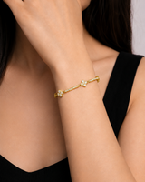 18K Gold Moissanite Diamond Clover Van Women's Bracelet