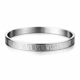 Sterling Silver Roman Numeral Bangle Bracelet