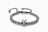 Sterling Silver Crown Bead Bracelet