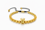 18k Gold Crown Bead Bracelet