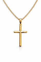 18K Gold Cross Chain Necklace