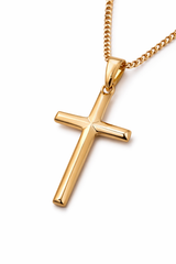 18K Gold Cross Chain Necklace