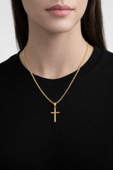 18K Gold Cross Chain Necklace