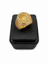18K Gold Diamond Crown Royal Ring