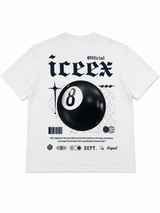 White 8 Ball Heavy Weight Oversized TEE