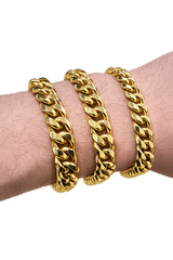 18K Gold Cuban Link Bracelet (9mm, 10mm, 12mm)