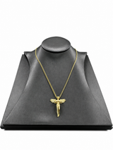 18k Gold Angel Pendant Chain Necklace