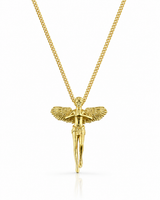 18k Gold Angel Pendant Chain Necklace