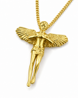 18k Gold Angel Pendant Chain Necklace