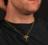 18k Gold Angel Pendant Chain Necklace