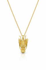 18K Gold Shenron Dragon Pendant Chain Necklace