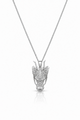 Sterling Silver Shenron Dragon Pendant Chain Necklace