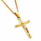 18k Gold Crucifix Cross Chain Necklace