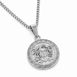 Sterling Silver Medusa Pendant Chain Necklace