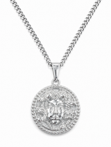 Sterling Silver 3D Medusa Pendant Chain Necklace