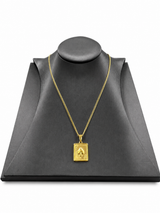 18K Gold Ace Card Pendant Chain Necklace
