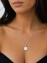 Sterling Silver Women's Butterfly Hexagon Pendant Chain Necklace