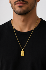 18K Gold Ace Card Pendant Chain Necklace