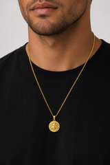 18K Gold 3D Medusa Pendant Chain Necklace