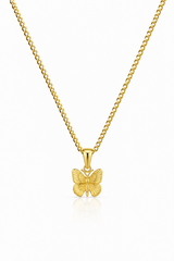 18K Gold Women's Butterfly Pendant Chain Necklace