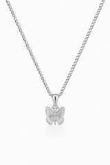 Sterling Silver Women's Butterfly Pendant Chain Necklace