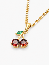 18K Gold Cherry Women's Pendant Chain Necklace