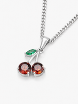 Sterling Silver Women's Cherry Pendant Chain Necklace