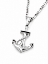 Sterling Silver Anchor Pendant Chain Necklace