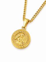 18K Gold Poseidon Pendant Chain Necklace