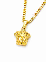18K Gold Mini Medusa Pendant Chain Necklace