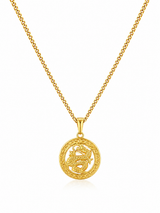 18K Gold Ancient Dragon Pendant Chain Necklace