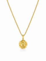 18K Gold Women's Flourishing Rose Pendant Chain Necklace