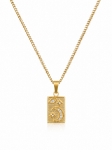 18K Gold Sun Moon Women's Pendant Chain Necklace