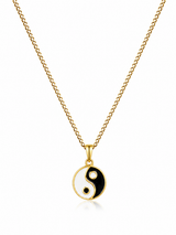 18K Gold Ying and Yang Pendant Chain Necklace