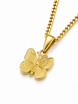 18K Gold Women's Butterfly Pendant Chain Necklace
