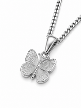Sterling Silver Women's Butterfly Pendant Chain Necklace