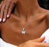 Sterling Silver Women's Butterfly Pendant Chain Necklace