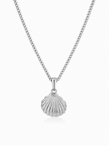 Sterling Silver Women's Clam Pendant Chain Necklace
