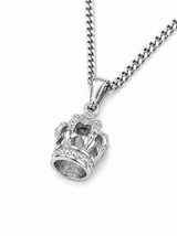 Sterling Silver Crown Pendant Chain Necklace