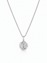 Sterling Silver Women's Flourishing Rose Pendant Chain Necklace