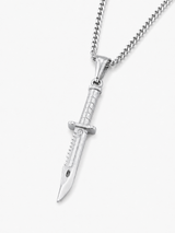 Sterling Silver Knife Pendant Chain Necklace
