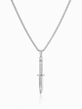 Sterling Silver Knife Pendant Chain Necklace