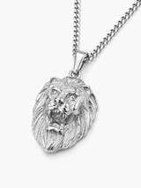 Sterling Silver Lion Pendant Chain Necklace